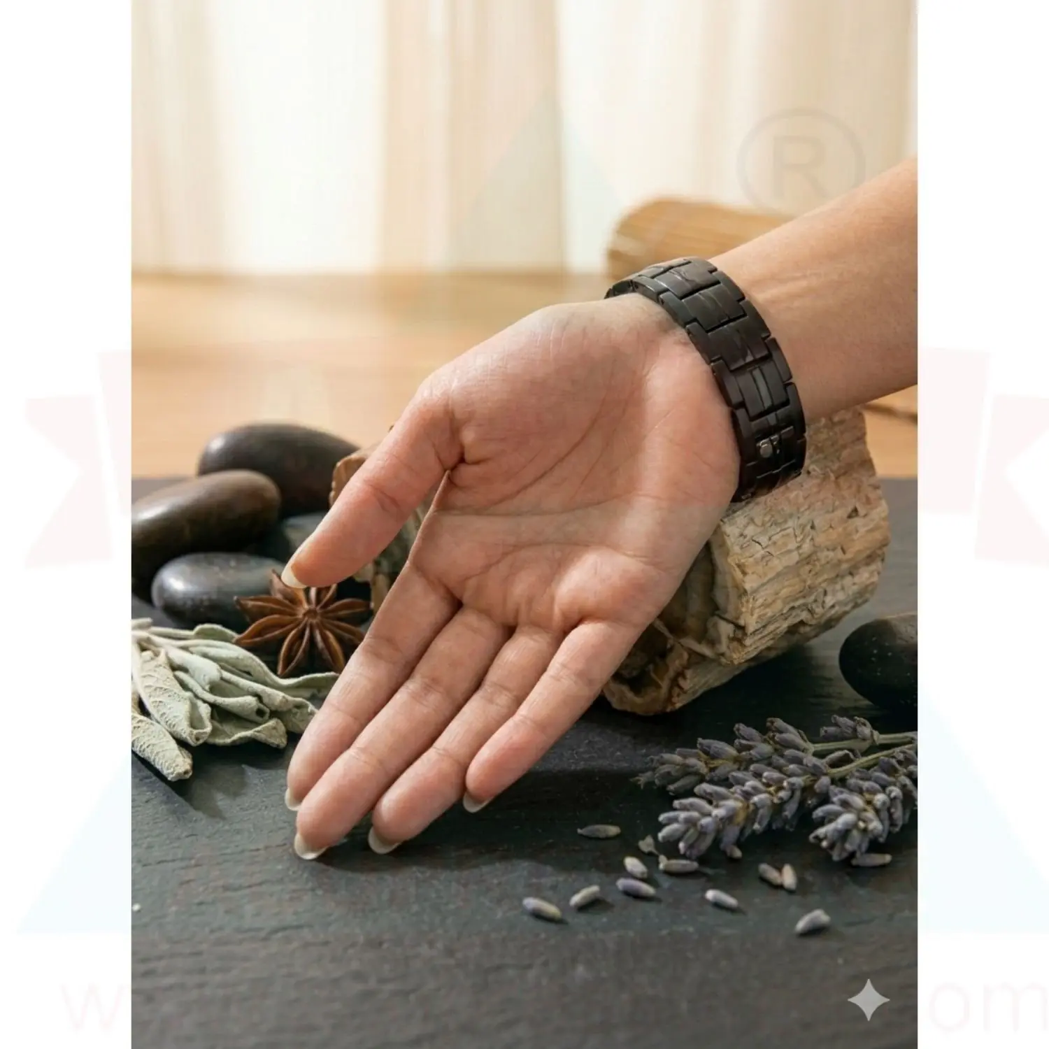 Germanium Stone Bracelet - Titanium/Germanium/Starling - Image 1