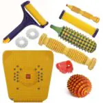 Acupressure Wooden Roller for Foot Massager, Acupressure Manual Magnetic Stress Mat Combo Kit
