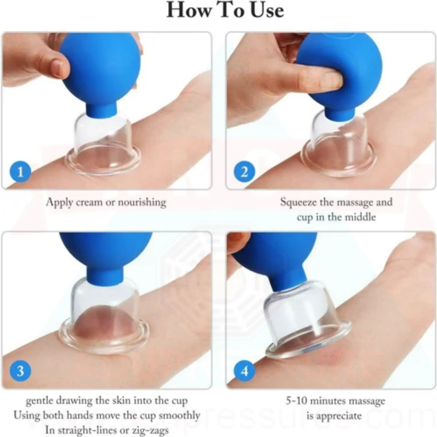 Acupressure 4 PCS Glass Facial Cupping Set Cupping Professional Kit For Anti Cellulite, Anti Wrinkle Instantly Ageless Skin | For Eyes, Face - Image 2