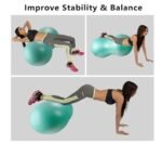 Anti-Burst Rubber Peanut Shape Gym Ball with Free Foot Pump | Workout, Yoga, Pregnancy, Birthing, Balance & Stability (Big Size) - Image 3