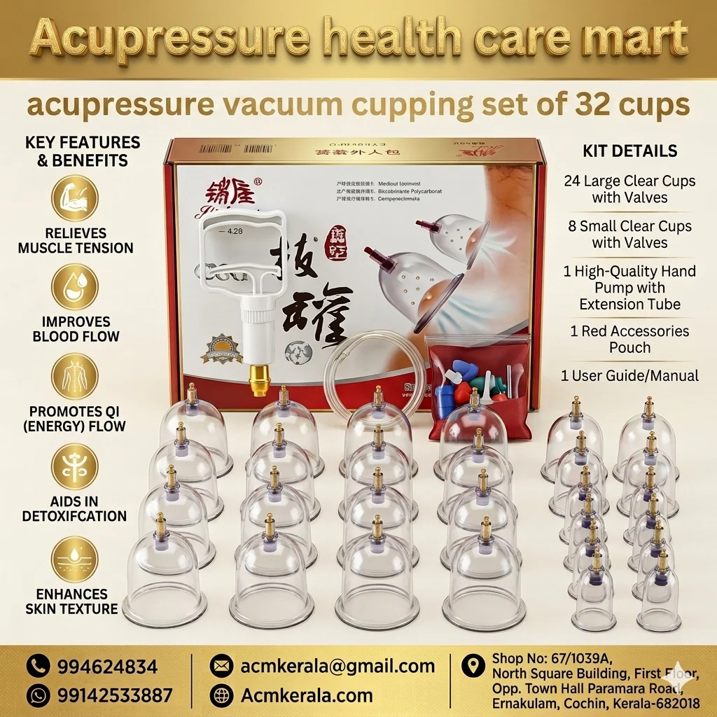Hijama Cups Are Chinese Traditional Healthy Body Vacuum Acupuncture Cupping for Cellulite Cupping Massage Tools (SET OF 32) Cups - Image 1