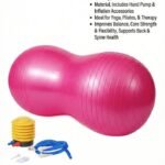 Anti-Burst Rubber Peanut Shape Gym Ball with Free Foot Pump | Workout, Yoga, Pregnancy, Birthing, Balance & Stability (Big Size)