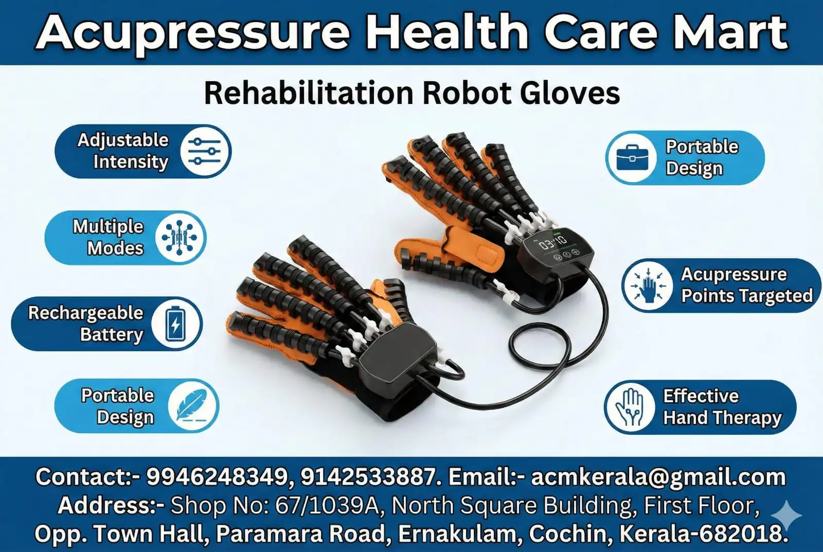 Acupressure Automatic Dabble Hand Robotic Fingers Exercise Hand Exerciser Gloves for Physiotherapy after Stroke, Paralysis & Hand Rehabilitation | Finger Flexion & Extension Therapy Device - Image 2