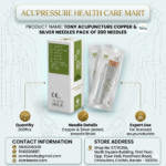 Tony Sterile Acupuncture Needles for single use Silver & Copper Pack Of 200 Needles