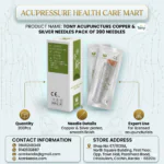 Tony Sterile Acupuncture Needles for single use Silver & Copper Pack Of 200 Needles