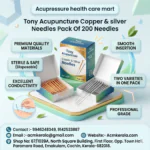 Tony Sterile Acupuncture Needles for single use Silver & Copper Pack Of 200 Needles - Image 2