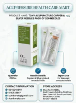 Tony Sterile Acupuncture Needles for single use Silver & Copper Pack Of 200 Needles - Image 4