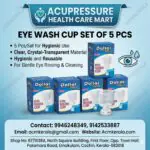 Eye Wash Cup, Crystal Transparent, Medical Grade Material, BPA-Free, Ergonomic Design, Set of 5