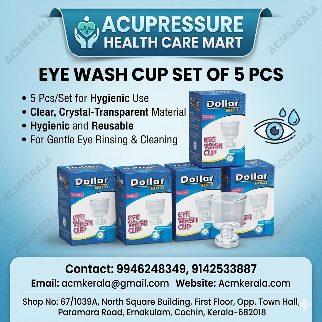 eye wash cup acmkl Eye Wash Cup, Crystal Transparent, Medical Grade Material, BPA-Free, Ergonomic Design, Set of 5 - Image 1