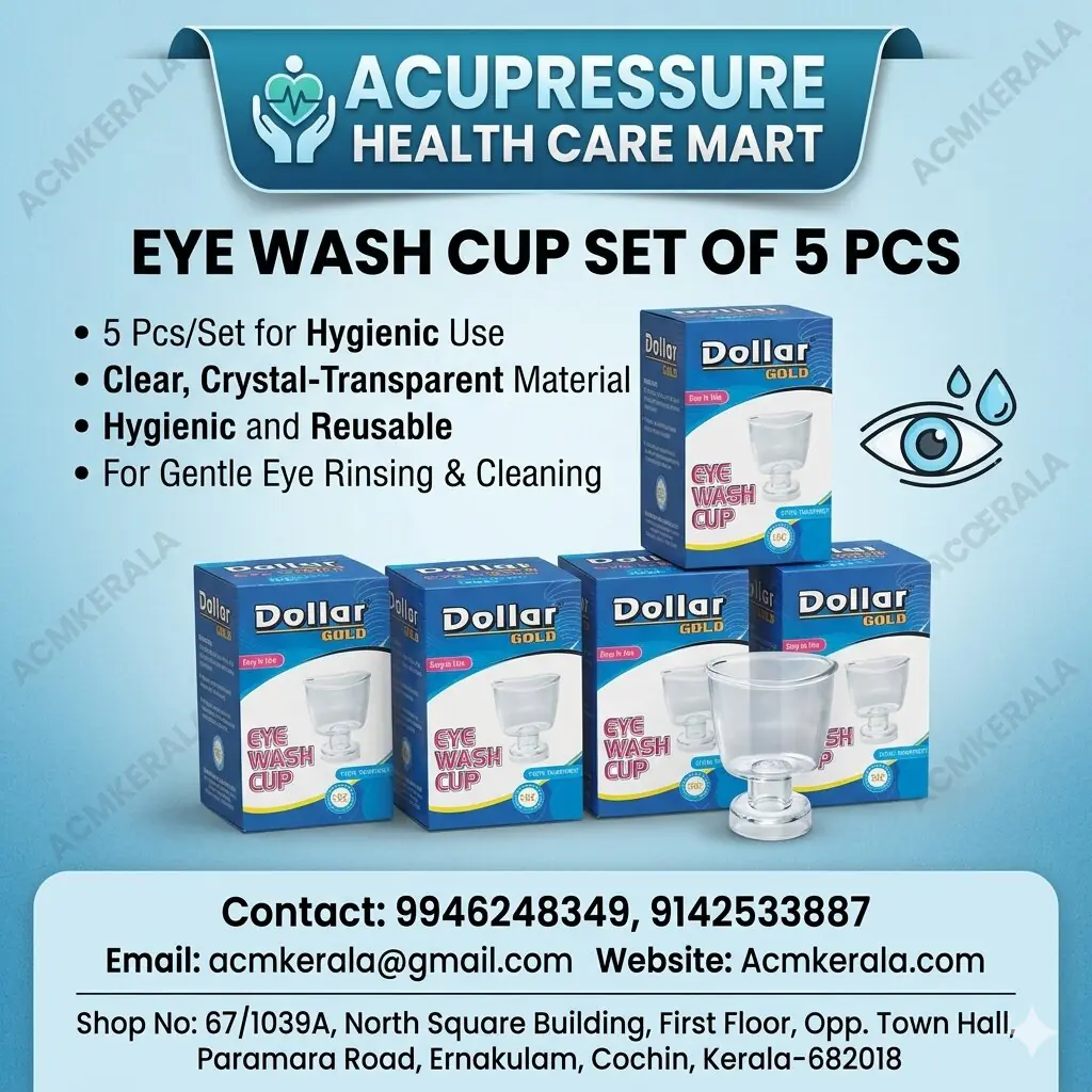 Eye Wash Cup, Crystal Transparent, Medical Grade Material, BPA-Free, Ergonomic Design, Set of 5 - Image 1