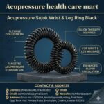 Sujok Wrist & Leg Massage Ring - Black Set of 2 Pcs