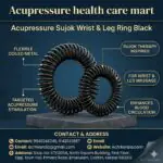 Sujok Wrist & Leg Massage Ring - Black Set of 2 Pcs